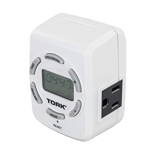 NSI TORK 458Z 7-Day Lighting and Appliance Timer, 2 Outlets, White