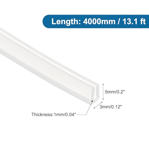 PATIKIL 13Ft U Channel Edging Trim 1/32" Slot Fits 1/64"-5/128" Edge - size: 13Ft Long,1/32" Slot,1/5"Wx5/128"Tx1/8"H