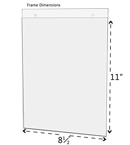Lot of 10 - 8.5" X 11" Wall Mount Sign Holders with Screw Holes (portrait) - size: 8.5"w x 11"h