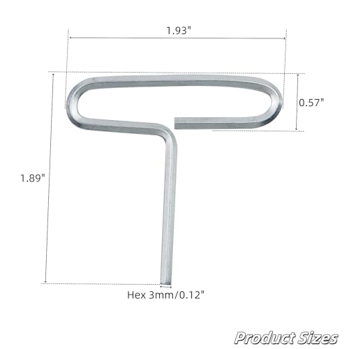Hex Dogging Key, 3mm T-Handle, 10Pcs