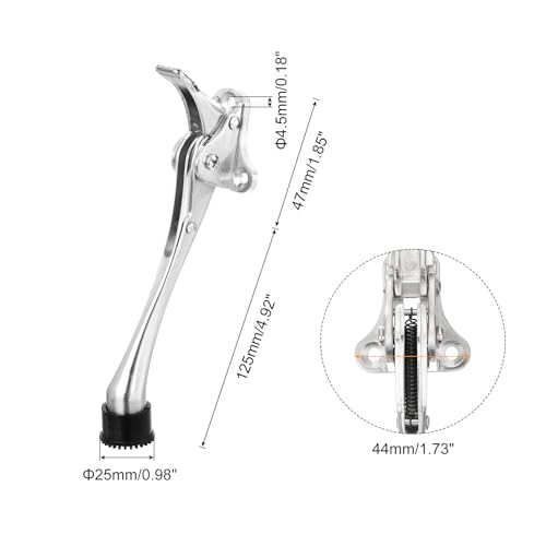 uxcell Kickdown Door Stop, One Touch Kickdown Door Stopper Holder with Non-Slip Rubber Tip and Screws, 6-Inch Metal Door Kickstand for Bottom of Door, Silver - color: Silver, size: 6 Inch