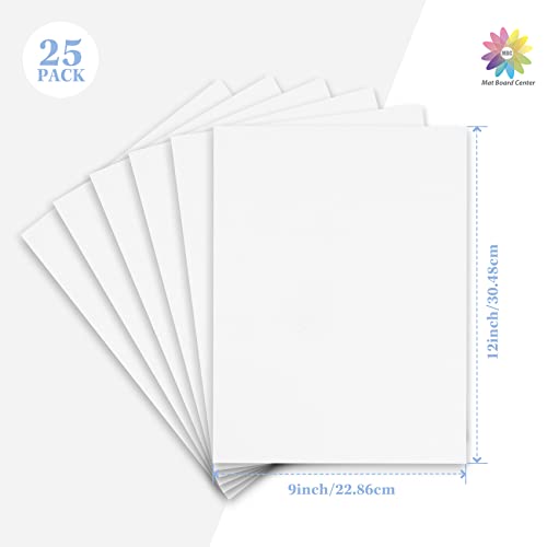Mat Board Center 25 Pack 9x12 Corrugated Cardboard Sheets 1/8" Flat Pads - color: White, size: 9x12