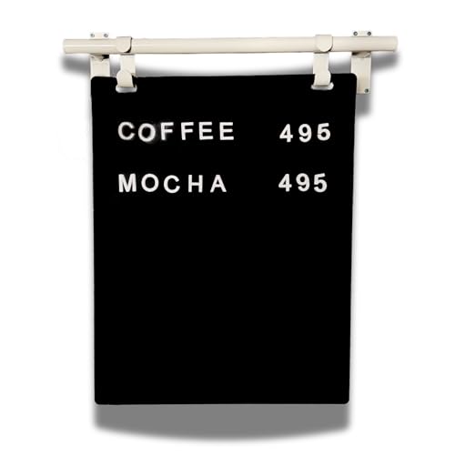 Hanging Menu Contemporary Style Chalkboard Sign, Metal Menu Display 22x28 Magnetic Surface Cafe Bar Sign for Business Price Menu (White Frame/Black Board) - color: White Frame/Black Board
