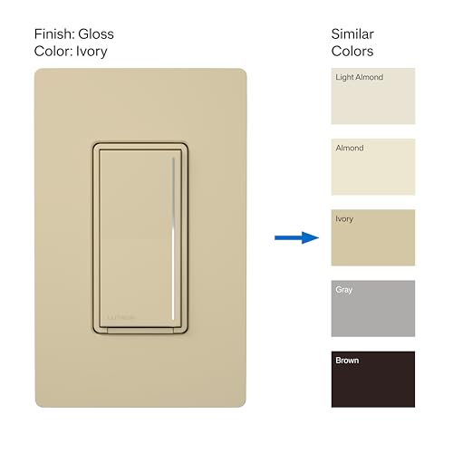 Lutron Sunnata LED+ Dimmer Switch, Touch Dimmer, Single Pole/3-way - color: Ivory, size: 1 Pack, style: LED+ Dimmer