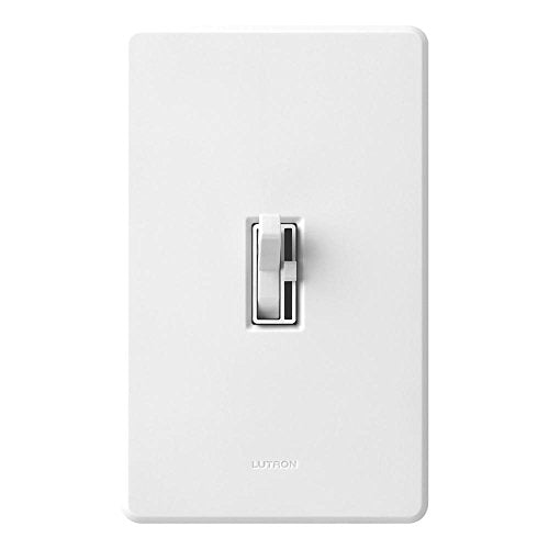 Lutron Toggler LED+ Dimmer Switch for Dimmable LED, Halogen and Incandescent Bulbs, 150 Watt, Single-Pole or 3-Way, TGCL-153PH-WH, White - color: White, size: 1 Pack
