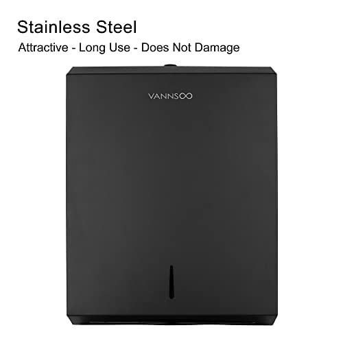 Paper Towel Dispenser, Commercial Stainless Steel, Black - color: Black