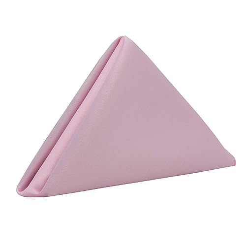 Your Chair Covers - 10 Pack 20 Inch L'Amour Satin Napkins Pink, Oversized, Double Folded and Hemmed Table Napkins for Restaurant, Bistro, Wedding, Thanksgiving and Christmas - color: Pink