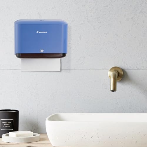 Paper Towel Dispenser Wall Mount - Adhesive Paper Wowel Holder for Bathroom Compact, Touchless Hand Towel Dispenser for Kitchen 200 Sheet - color: D-23 Blue