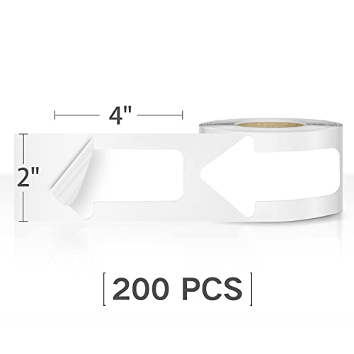 EVQ White Arrow Floor Sticker Tape 2 x 4 Inch Directional Vinyl 200 PCS - color: White, size: 2"×4"
