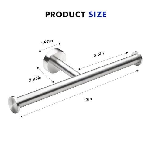 Gorlary Double Roll Toilet Paper Holder Wall Mount, Brushed Nickel, Silver - color: Silver