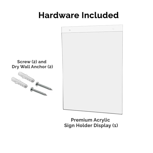 10 Pack Wall Mount Sign Holder for 11" x 14" Signage and Promotional Materials at Trade Shows Conventions and Expos Clear Acrylic with 2 Pre Drilled Holes and Hanging Hardware by Marketing Holders - size: 11"w x 14"h