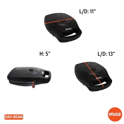IMUSA 6 Slot Electric Arepa Maker with Temperature Control, Matte Black - size: 6 Slot, style: Arepa maker