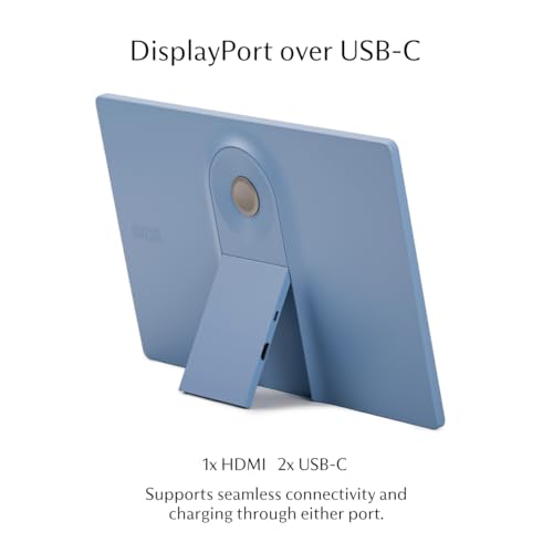 SOTSU SleekView 15.6" Portable Monitor | FHD 1920x1080 | 300 Nits | 100% sRGB | 60Hz | 6W | HDMI | USB-C | Lightweight | Gaming | Laptop | Smartphone | Travel | Sleek & Stylish Design - color: Denim Blue