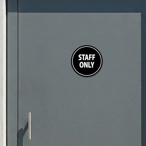 Signs ByLITA Circle Staff Only Sign (Yellow/Black) - Small - color: Yellow / Black, size: Small (4" diameter")