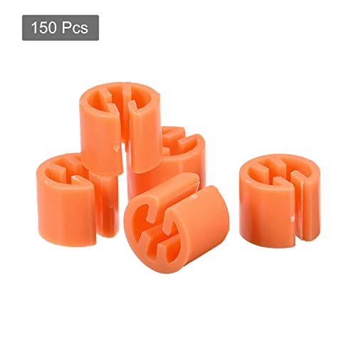 150Pcs Clothes Hanger Marker Blank Tags, Fit 3.5mm Rod, Orange Size Clips - color: Orange