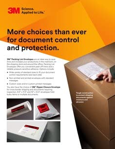 3M, PLE-T2, Packing List Envelope, Clear, PK1000
