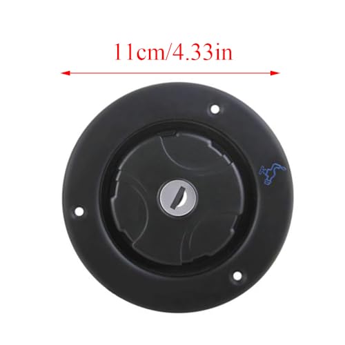 RV Fresh Water Inlet Lockable Plastic Gravity Inlet Filler Cap with Spring and Seal Leak Proof Fill Hatch Replacement Kit Leakproof RV Water Filling Resistant Cover for Camping Trailer Black