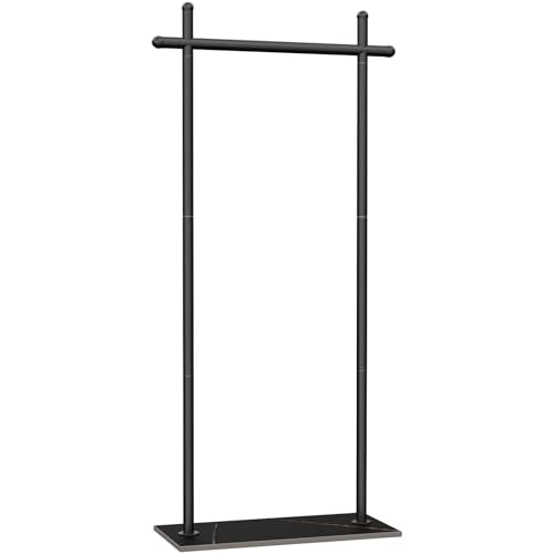 Coat Racks Freestanding with Natural Rock Base,68.9in,Black,Large - color: Black, size: 25.6*11.8*68.9in