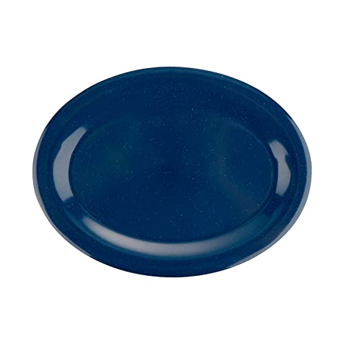 GET 12" x 9" Blue Oval Texas Melamine Dinner Plate (Set of 12) - color: Texas Blue, size: 12" x 9"