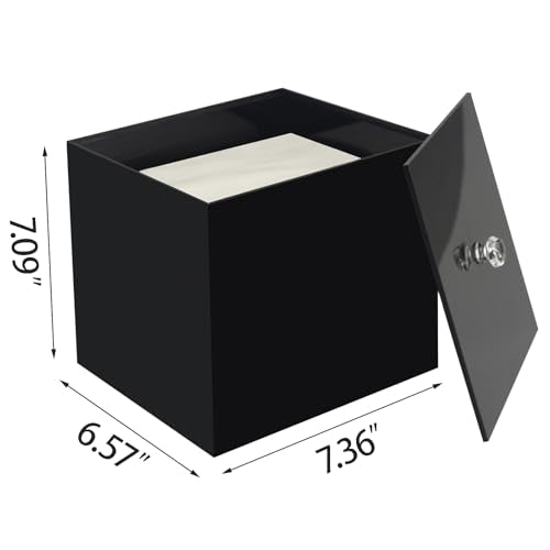 Weiai Disposable Face Towel Holder Container Acrylic Box for Clean Towels Black - color: Black