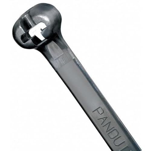 Panduit BT2I-C0 Dome-Top Barb Ty Cable Tie, Weather Resistant Nylon 6.6, Intermediate Cross Section, Curved Tip, 40lbs Min Tensile Strength, 2" Max Bundle Diameter, .041" Thickness, 0.141" Width, 8" Length (Pack of 100)