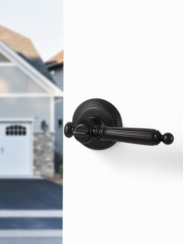 1 Pack Oil Rubbed Bronze Door Lever with Lock and Key Entry Door Handle Door Lever Bedroom and Bathroom Zinc Alloy - color: Oil Rubbed Bronze