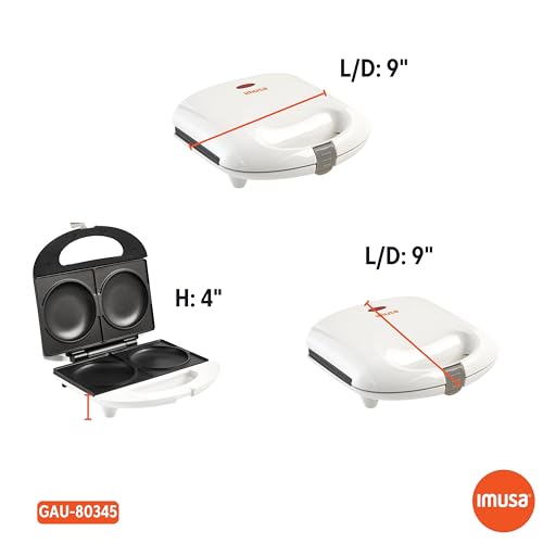 IMUSA 2 Slot Electric Arepa Maker Nonstick, White - size: 2 Slot, style: Arepa maker