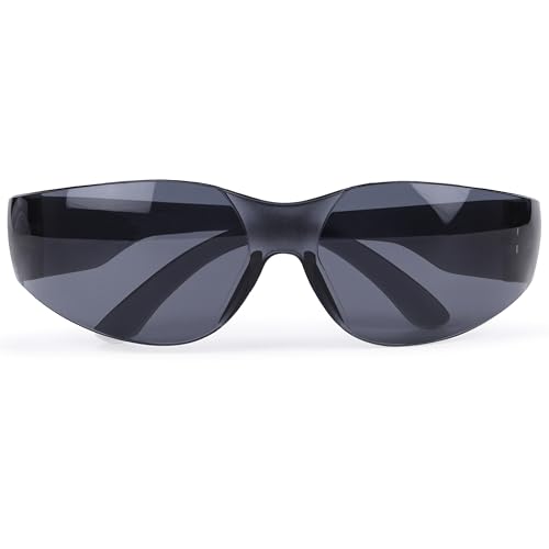 BISON LIFE Black Safety Glasses for Men & Women, Bulk, ANSI Z87.1, 12 Pack - color: Black/Black