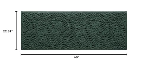 WaterHog Boxwood Front Door Mat Indoor Outdoor Entrance, All-Weather Mats - color: Evergreen, size: Runner 22"x59" (2’x5’)