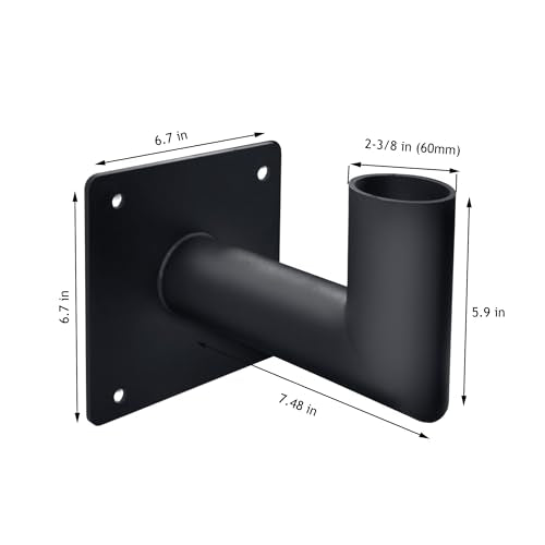 Wall Mount Bracket 90 Degree for LED Parking Lot Light 2-3/8inch Light Fixture Mounting L-Shape Bracket Slip Fitter Adapter for Outdoor Commercial LED Shoebox Area Yard Lights, Black, LDZJ-001