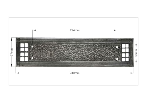 SKANDH Heavy Duty Iron Push Plate | Rust-Resistant Black Door Push Plate for Home, Office & Commercial Use | Durable Metal Door Protector with Screws | Stylish Hardware Fitting (Antique Pewter)