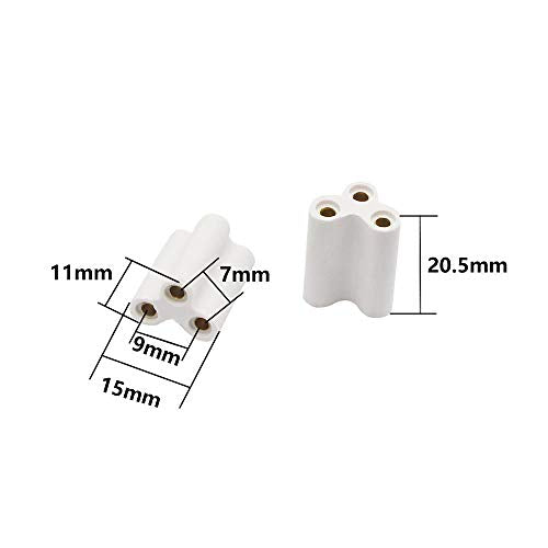 SinLoon T5 T8 LED Lamp Connector Double End 3Pin Fmeale Adapter,Daylight LED Integrated Tube Iinkable Cords for LED Tube Lamp Holder Socket Fittings with Cables(3Pin 20.5mm 20pcs)