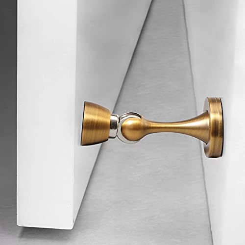 Door Stopper 1 Pack Magnetic Door Stops, Zinc Alloy Antique Brass Door Catch Door Holder Wall Floor Mounted, Metal Soft-Catch - color: Antique Brass, size: 1 Pack