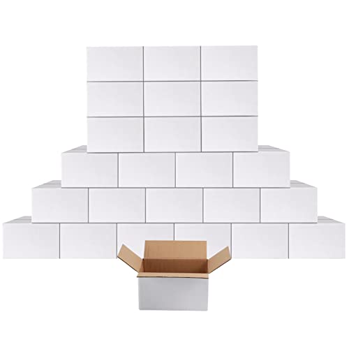 Calenzana 7x5x4 Inches Shipping Boxes Pack of 25, White Cardboard Corrugated Box for Mailing Packing and Storage - size: 7x5x4, style: 25 Pack