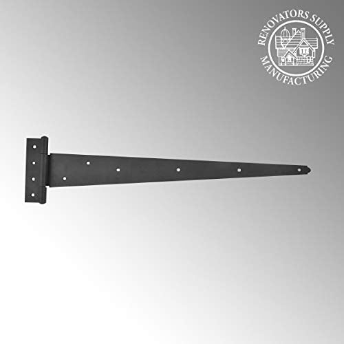 Renovators Supply Manufacturing Gate Hinges for Wooden Fences Heavy Duty 25.25 in. T Strap Hinge with Mounting Hardware - size: Pack of 1