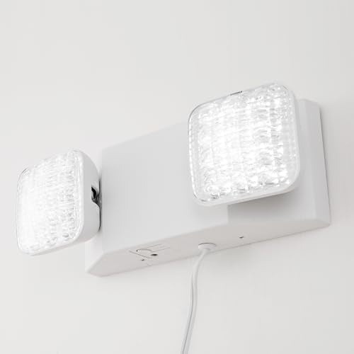 TANLUX LED Emergency Lights with Battery Backup, Commercial Emergency Light Fixtures for Business Home Power Failure Emergency Exit Sign Lighting with 1.0 Meter Plug in Cord AC120V UL Listed - color: White, size: 1 Pack