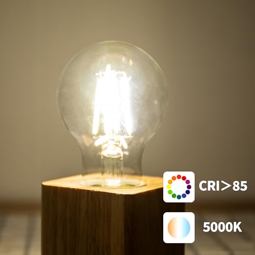 A19 Clear Led Bulbs, E26 Dimmable Edison Bulbs, 5000K Daylight Led Light Bulb, Cool White Edison Bulb, 6w Filament Bulb for Light Fixture 6pack/12Pack - color: Clear 5000k Daylight, size: 6W-6 Pack