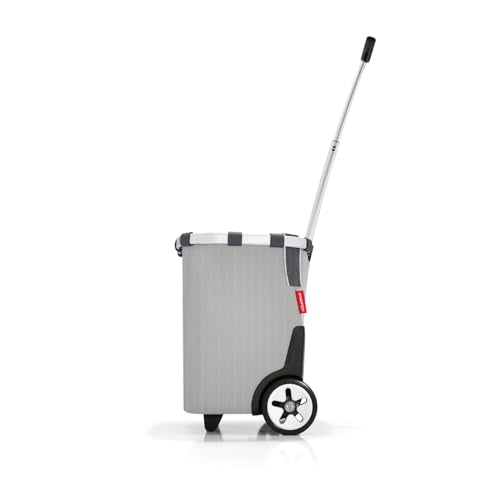 reisenthel carrycruiser herringbone grey - Portable shopping trolley with sturdy aluminum frame, shoulder strap and removable mesh inner bag -water-repellent - color: herringbone grey