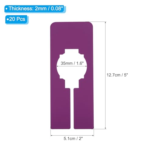 PATIKIL Clothes Dividers for Hanging Clothes, 20 Pack Rectangle Closet Clothing Rack Size Dividers Blank Labels Sorting Rectangular Separator for Closet, Purple - color: Purple