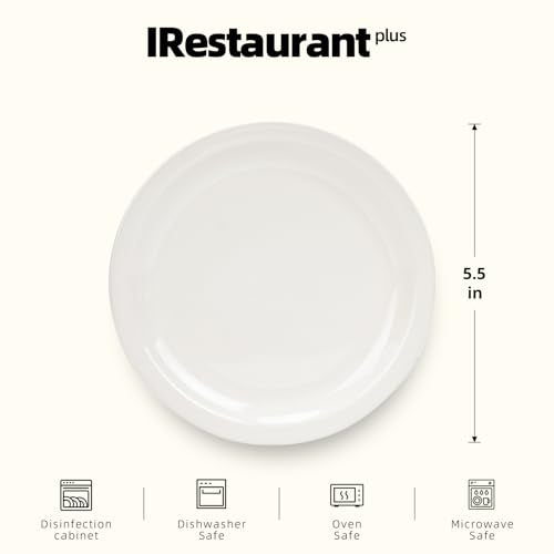 Stoneware Narrow Rim Commercial Grade Sacuer 5.5 inch, America White, Case of 36 - color: America White, size: Saucer 5.5"