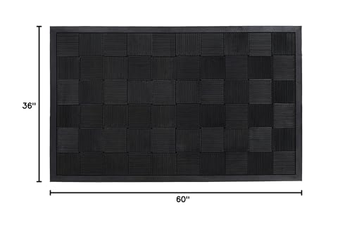 Guardian Floor Protection PARQUET3X5 Parquet Wiper Scraper Outdoor Floor Mat, Rubber, 3' x 5', Black, 3' Length, 5' Width - size: 3' x 5' (Rectangular)