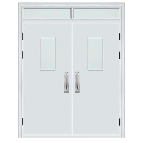 Pull and Push Plate Door Handle, Stainess Steel Door Handle Pull Plate,Silver Door Pull Plate with Handle for Barn Sliding Commercial Wooden Composite Fire Door,7.87 * 2.56''2 PCS - size: 200*65mm/7.87*2.56'' Silver