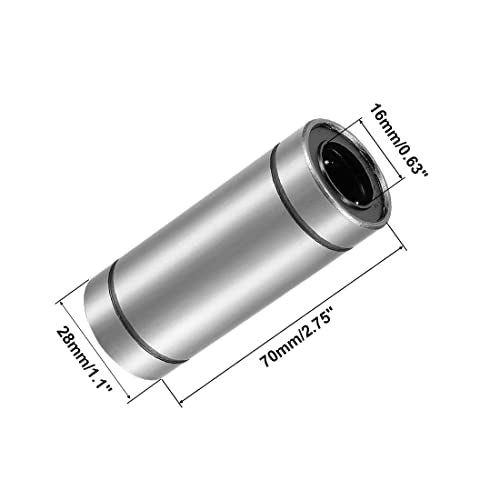 Linear Ball Bearings, LM16LUU 16mm Bore Longer Linear Motion Bushing Double Side Rubber Sealed Rod Liner Shaft Parts for CNC Machine 3D Printer 4 Pack - size: 16mm