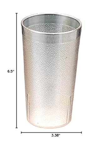 Cambro 2000P152 22 -Ounce Capacity 3-3/8-Inch Diameter by 6-1/2-Inch Height Clear Plastic Colorware Tumbler (Case of 12)