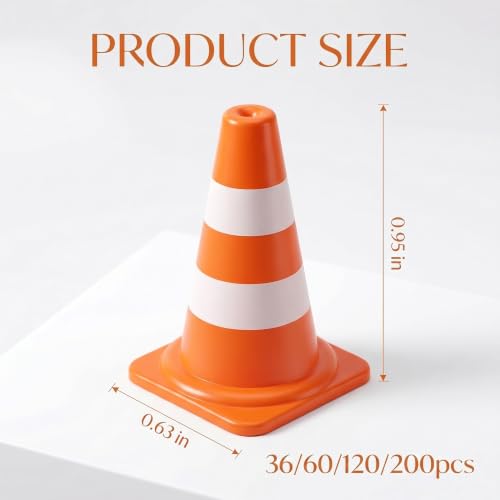 36/60/120/200 Pack 1 Inch Orange Mini Traffic Cones.Perfect as Construction Party Favors,Durable Small Roadblock Markers for Training Scenarios and Sports Event Setups - color: orange