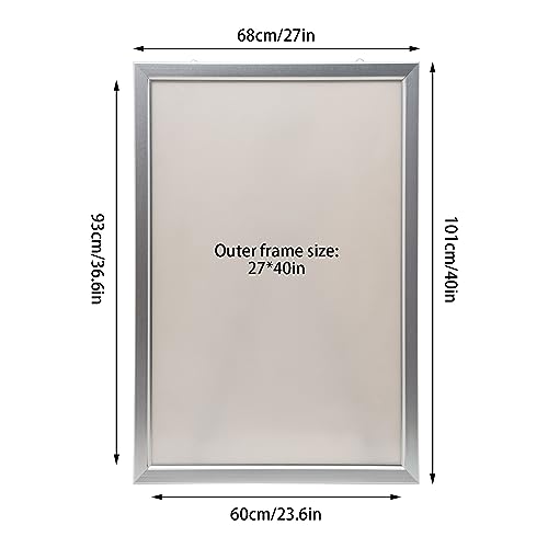 27'' x40'' LED Poster Frame, Flip Open Light Box Sign 18W with Aluminum Frame, Backlit Advertising Light Box for Menu Poster Retail Store Display, Silver - color: Silver, size: 27" x 40"