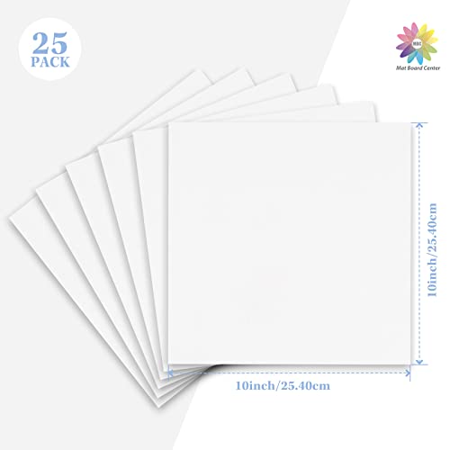 Mat Board Center 25 Pack 10x10 Corrugated Cardboard Sheets 1/8" Flat Pads - color: White, size: 10x10