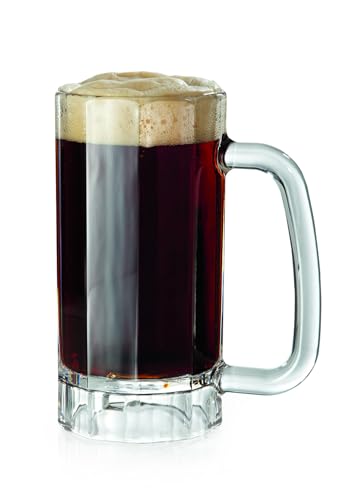 G.E.T. 00086-1-SAN-CL Shatter-Resistant Plastic Beer Mug / Stein, 16 Fluid Ounce, BPA Free (Pack of 12),Clear - size: 16 Ounce, style: Set of 12