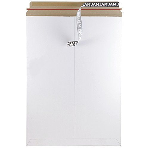 JAM PAPER Stay-Flat Photo Mailer Envelopes with Peel & Seal Closure - 13 x 18 - White - Sold Individually - color: 13" x 18", size: Sold Individually