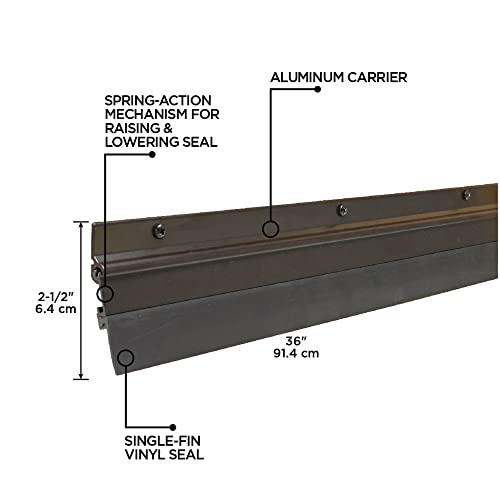 MD Building Flex-O-Matic Screw-On Door Sweep, Bronze, 36in - color: Bronze